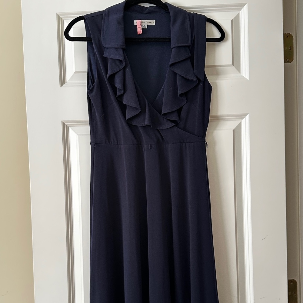 Navy Blue Sleeveless Dress, Sandra Darren, Size 6
